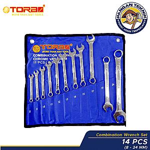 Combination Spanner Wrench Set - 14 PCS 8 - 24 MM